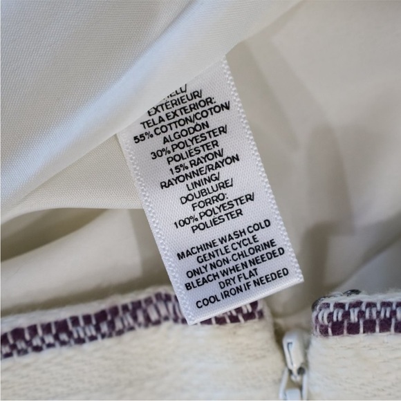 ANN TAYLOR LOFT Size 0P Faux Wrap Skirt Fringe White Blue Black 0 Petite - Picture 8 of 11